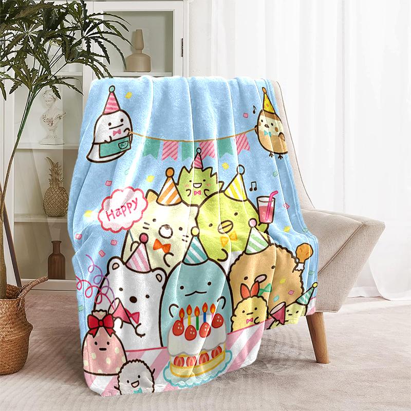 1pc Blanket Sumikko Gurashi1 Print Design, Lightweight Blanket for Sofa, Bed- Soft &Warm, Gift for All Seasons like Christmas, Halloween