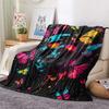 Dark Butterflies  Print Flannel Blanket, High Quality Comfortable for All Seasons, Home Decor, Warmth and Comfort