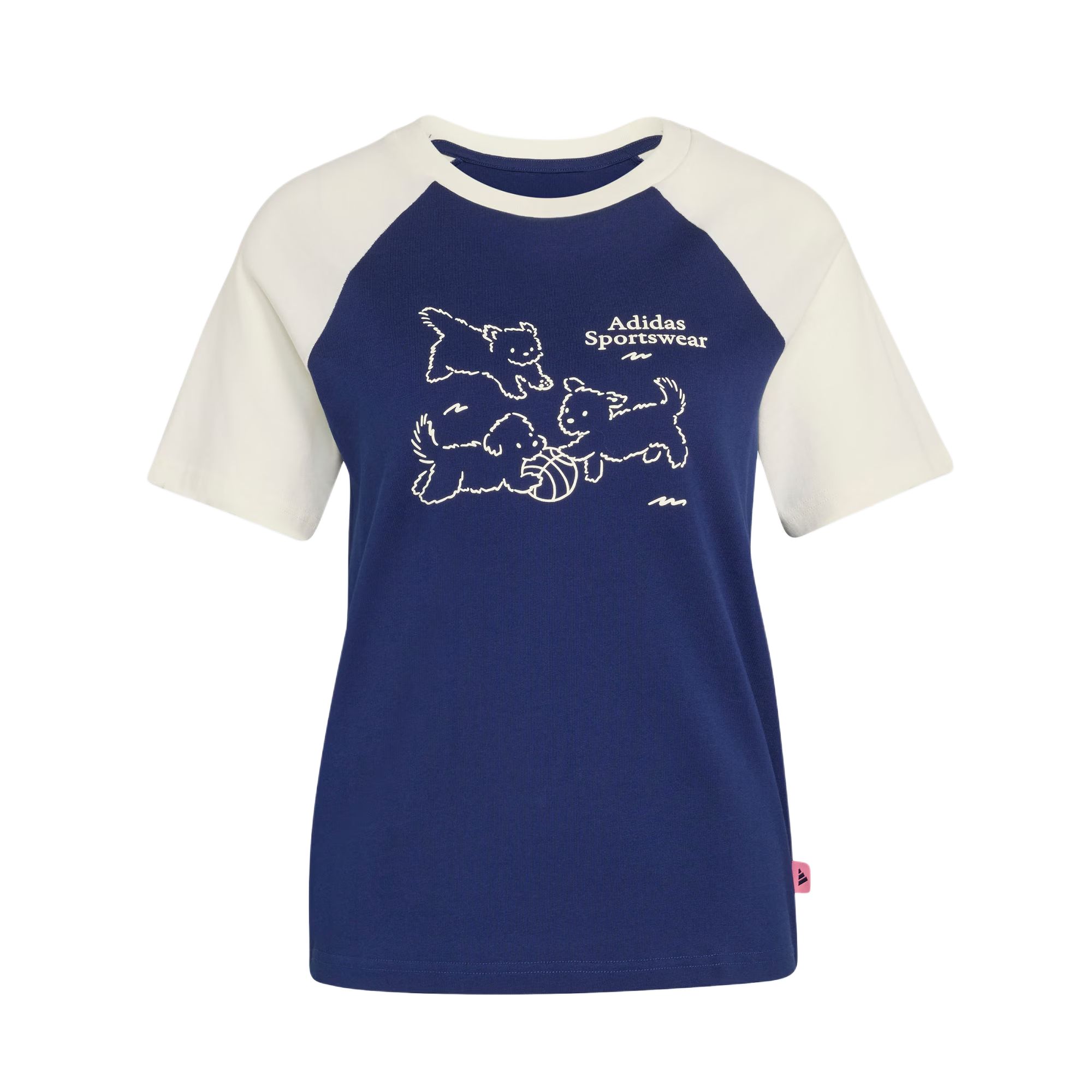 Adidas T Shirts Women s Dark Blue/Jade White Crew Neck Moderate KG7683 L