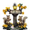 Decorative Garden Stake with Squirrel Acrylic Sign 2D Flower Pot Indoor Outdoor Bonsai Landscape