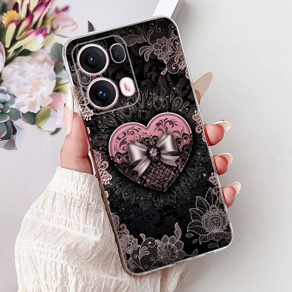 For OPPO Reno13 Pro 5G Case CPH2697 Fashion Flower Butterfly Soft Silicone Phone Cover For OPPO Reno 13 CPH2689 Reno13Pro Bumper