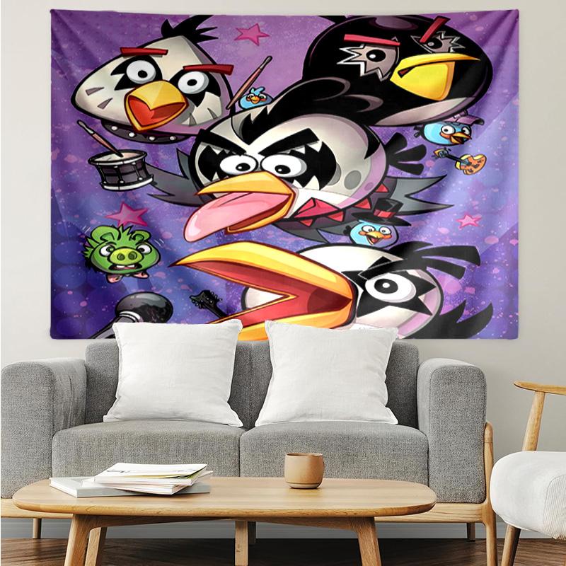 1PC Red Birds Characters Collage K-pop music group Tapestry Accessories for Bedroom,Livingroom, dormitory Room Wall Decor Fan Birthday Gifts