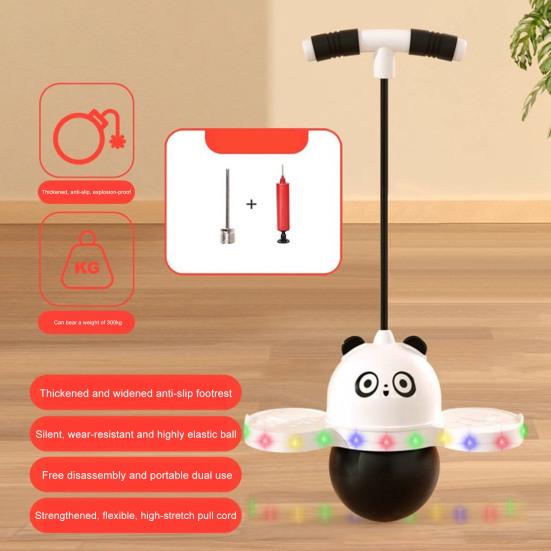 Balance Jumping Ball for Kids Panda Frog Bouncing Ball with Handle & Pump Pogo Sticks Core Strength Motor Skills Coordination Trainer