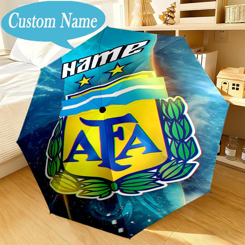 Custom Name Umbrella Argentina FC Crest Umbrella 8-Frame for Travel, Camping, Casual Lightweight Portable, Essential for Family Gifts