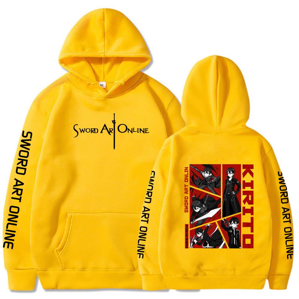 Sword Art Online Japanese Animation Men's Hoodie Vintage Unisex Pullover Vintage Graphic Hoody Tops Oversize Clothing