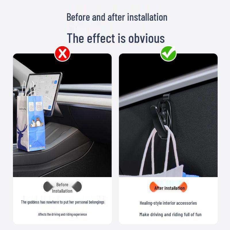 Passenger Side Glove Box Hook for Tesla Model Y/3 - Updated Interior Accessory