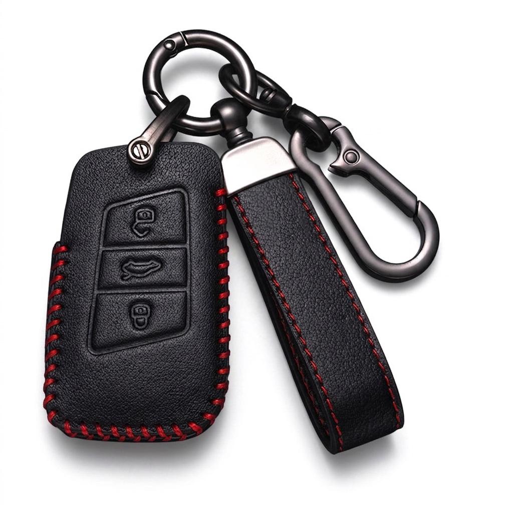 Leather Car Key Case for VW Volkswagen Golf 7 8 MK7 MK8 Passat B8 Tiguan Arteon Jetta A7 Polo MK6 Touran Caddy Key Cover Holder