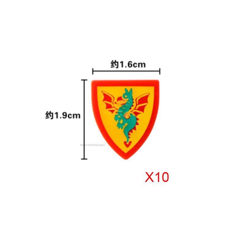 Medieval Roman Knight Legion Building Block Castle Green Dragon Forest Wolf War Horse Dragon Lion Shield Armor Cloak Brick Toys