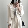 Set Blazer da Lavoro da Donna, Maniche Lunghe, Blazer Corti, Pantaloni a Sigaretta, Completo, Signora d'Ufficio, Set Due Pezzi, Tute da Ginnastica, Outfit Casual