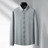 DIBINZE Men's Plus Size Solid Cotton Long Sleeve Shirt