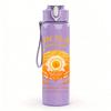 1PC Iron Flame Sunflower Art 750ml Color Plastic Sports Water Bottle Leakproof Flip Straw Lid Suitable for Sports Office Home Use