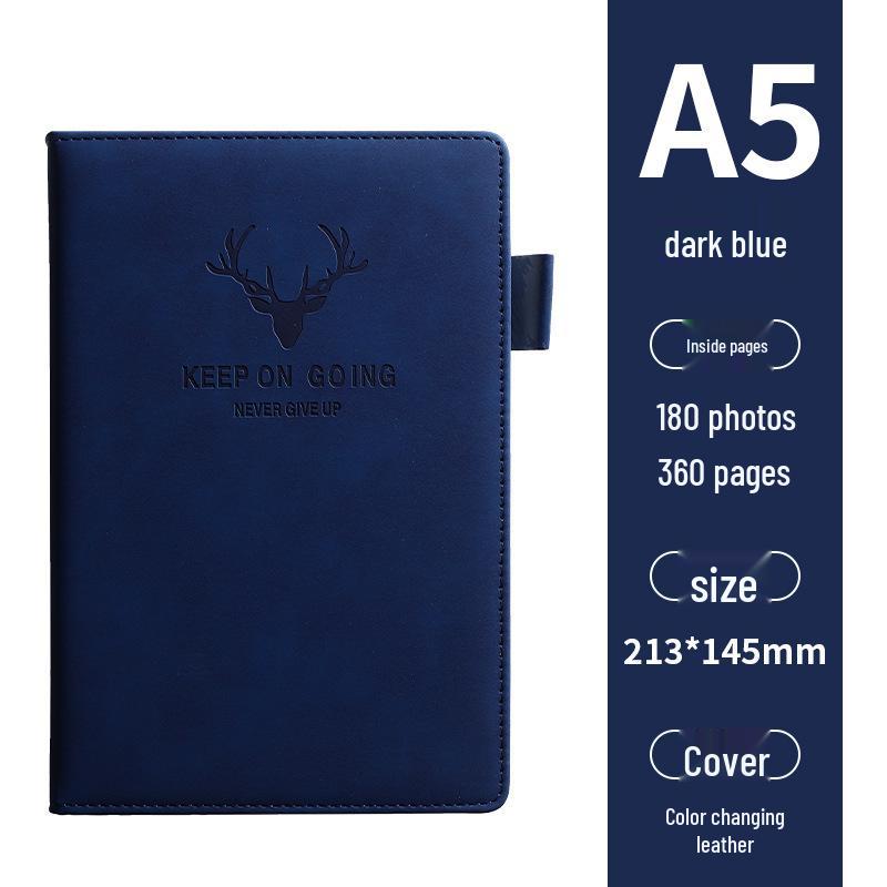 Deer Head Buckle A5 Notebook - Business Thick Notepad for Meeting Minutes