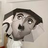 1pc Charlie Chaplin Automatic Folding Umbrella, Portable Collapsible Design, Casual Outdoor Accessory L1127072