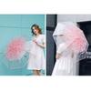 Korean Style Umbrella Folding Cute Goddess Small Fresh Simple Forest Style Three Fold Cherry Blossom Transparent Umbrella