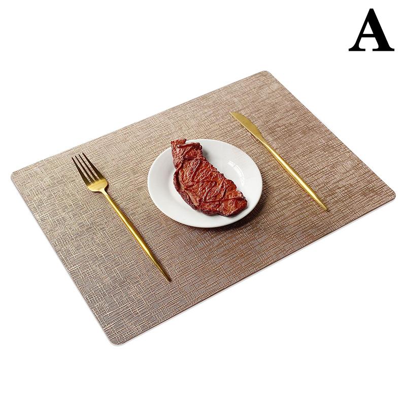 1Pcs Washable Double Side Pu Leather Placemat Texture Waterproof Heat-Resistant Table Mats Home Hotel Dining Table Decoration