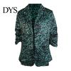 Lapel Suit Jacket Women Coat Long Sleeve Single Button Professional Color-Blocked Leopard Print Slim Fit Business Casual Outwear Comfortable
