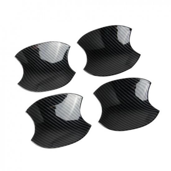 Carbon Fiber Style Door Handle Bowl Anti-Scratch Cover Trim For Toyota Tacoma