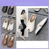 Stilvolle Bequeme Damen Sommer Geschlossene Zehen Slip-On Flip-Flops in Braun Beige Schwarz