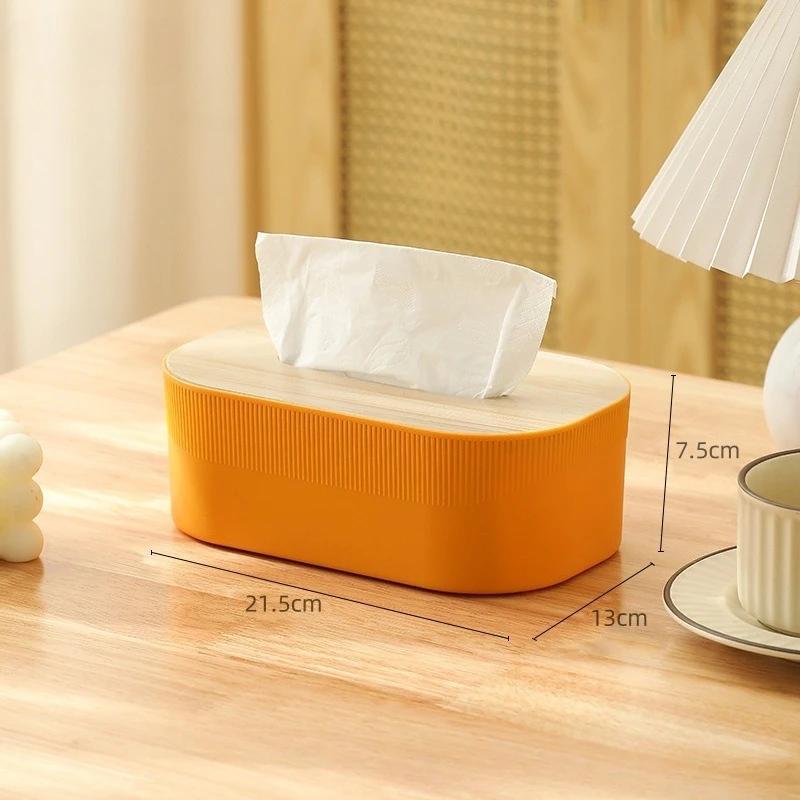 Wooden Tissue Box Cover with Minimalist Design, Light Luxury Home Decoration for Desktop & Living Room Napkin Organizer
