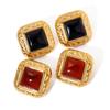 Charm Ear Studs Unique Ear Jewelry Geometric Square Earrings Stainless Steel Texture Present for Fashion Women and Girls
