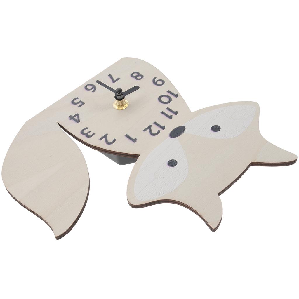 Fuchs Uhr Holz Wand Niedlich Wohnkultur Nicht Tickt Hängen Kinderzimmer Geformt