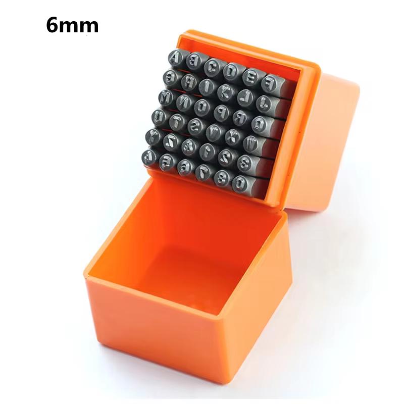 1,5-8 mm Siffer Alfabet Tryck Punsch Rostfritt Stål Bokstav Siffer Stämpel Punsch Set Härdat Metall Läderhantverk Stämpel Verktygskit