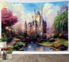 Castle Tapestry Trees And River In Fantasy Forest Wall Hanging Fairy Tale Tapestries For Kids Bedroom Living Room Dorm Party