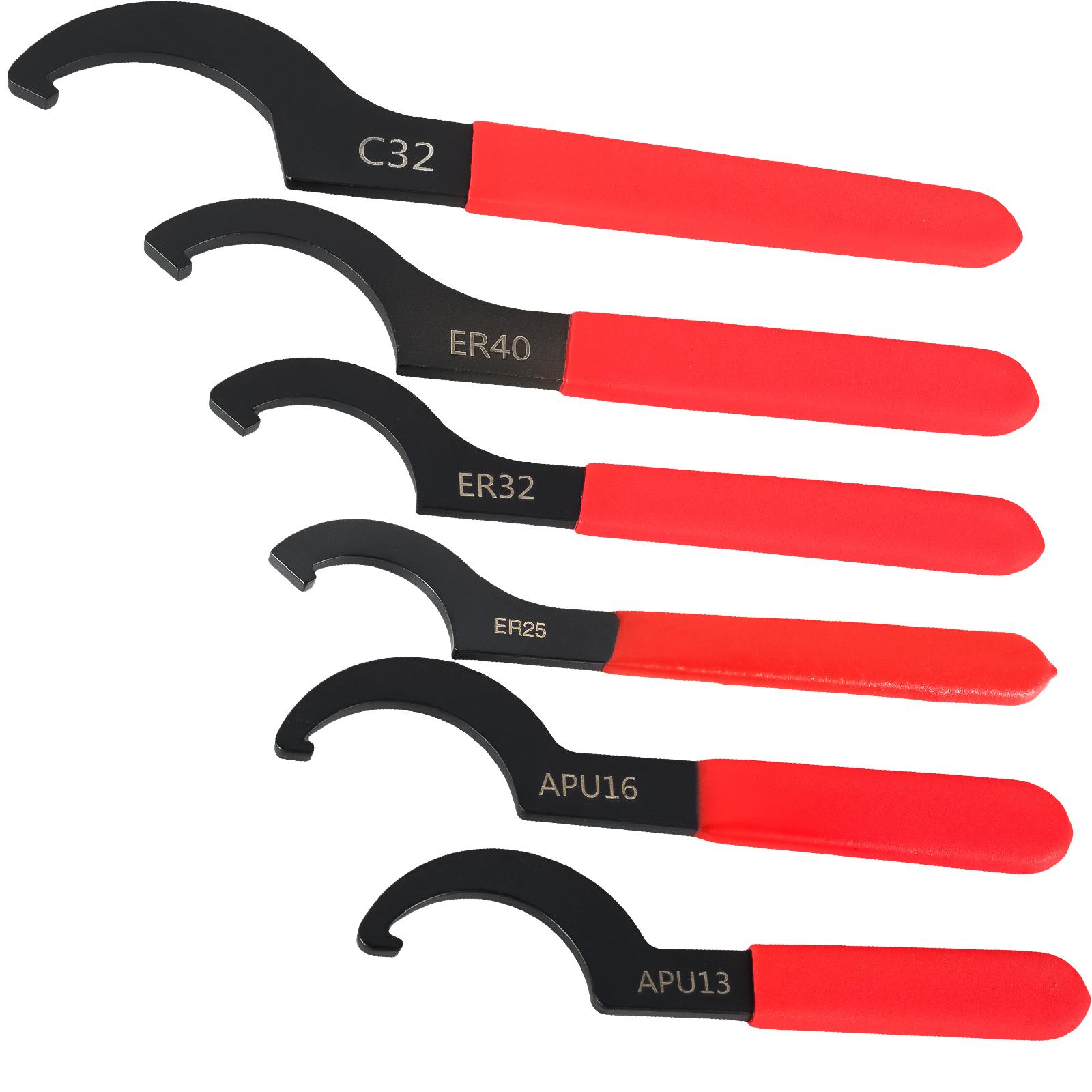 

6Pcs Hook Wrenches Tools Set C-Shape Spanner Wrench for Shock Adjustment Motorcycle Car Repair Spanner Tool Universal Hand Tool