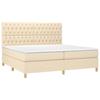 Maison Exclusive - Sommier à lattes de lit avec matelas Crème 200x200 cm Tissu