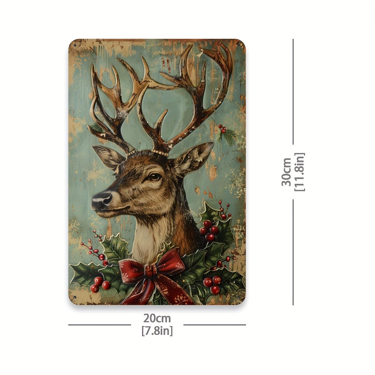

Винтажная Рождественская Олень Металлическая Жестяная Табличка Настенное Искусство, Домашний Декор Травление Фольгой, Железный Настенный Декор для Дома, Ресторана, Кафе, Гаража 20x30cm（7.8x11.8inch）
