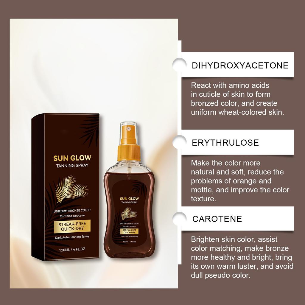 Carrot Enriched Sun Tanning Spray: This Sun Tanning Accelerator Contains Mild Ingredients And Is Water-resistant, Smooth And Moisturizing.