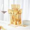 24pcs Mirror Polished Steak Cutlery Set Vintage Kitchen Flatware Set Fork Spoon Set  Weddings
