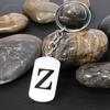 Stainless Steel Alphabet Charm Keychain - Smooth Surface, Retro Style Gift Pendant