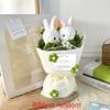 1PC Hand Bouquet Hand Knit Doll Eve Plush Creative Bouquet Rabbit Eating Grass