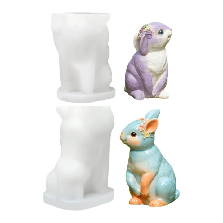 Multifuntional Crafting Mold Rabbit Shape Candle Making Supplies Suitable for Epoxy Resin Crafts and Decorative Ornament