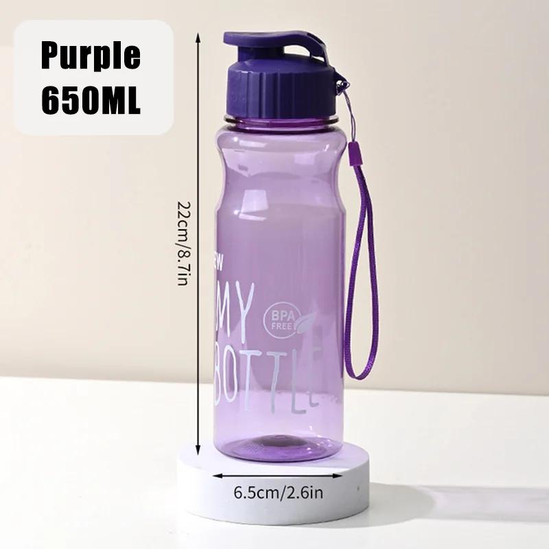 Transparent Water Bottle Portable Sport Cup for Drinking Kitchen Tools 550ML Water Bottle For School Gym Travel Girl Boy