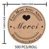 Available Heart-Shaped Thank You Kraft Paper Stickers for Baking Decoration