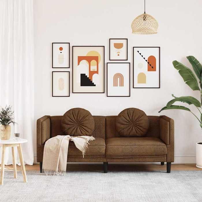 VidaXL Canapé à 2 Places avec Coussins, Siège avec Accoudoirs et Dossier, Canapé avec Pieds, Meuble de Salon, Moderne, 372641