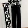 Knitted Suit Women'S Autumn And Winter Casual Fashion Temperament Scarf Sweater Wide Leg Pants Three Piece Set