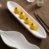 White Leaf Ceramic Dinner Plate Western Steak Plates Sushi Plate Sashimi Disc Dessert Plates Dim Sum Dish Fruit Bowl Salad Bowl