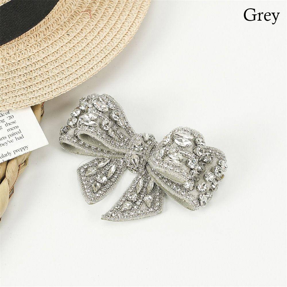 

Materials Rhinestone Shoes Decorations Shiny Bow Shoes Flower Jewelry DIY Bags/Clothes/Shoes Wedding Bride сірий