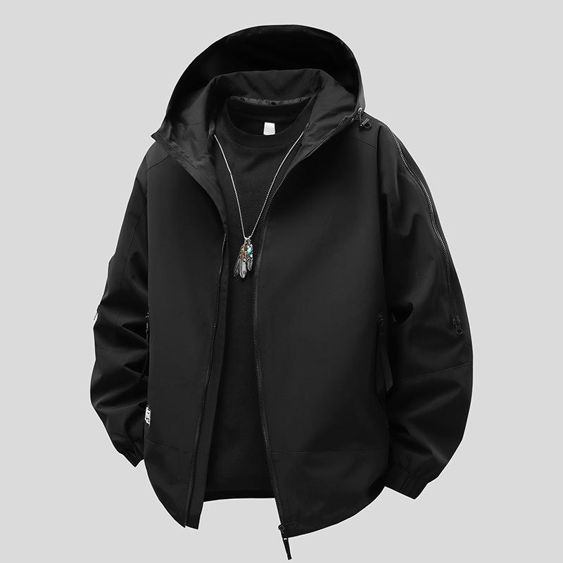 New Large-size Jacket for Men's Hooded Loose Work Clothes for Mountain Family Work Clothes