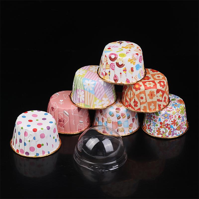 50Pcs/Set Disposable Cupcake Cups Or Lids Disposable Muffin Cups Heat Resistant Glossy Cupcake Liners Diy Baking Supplies