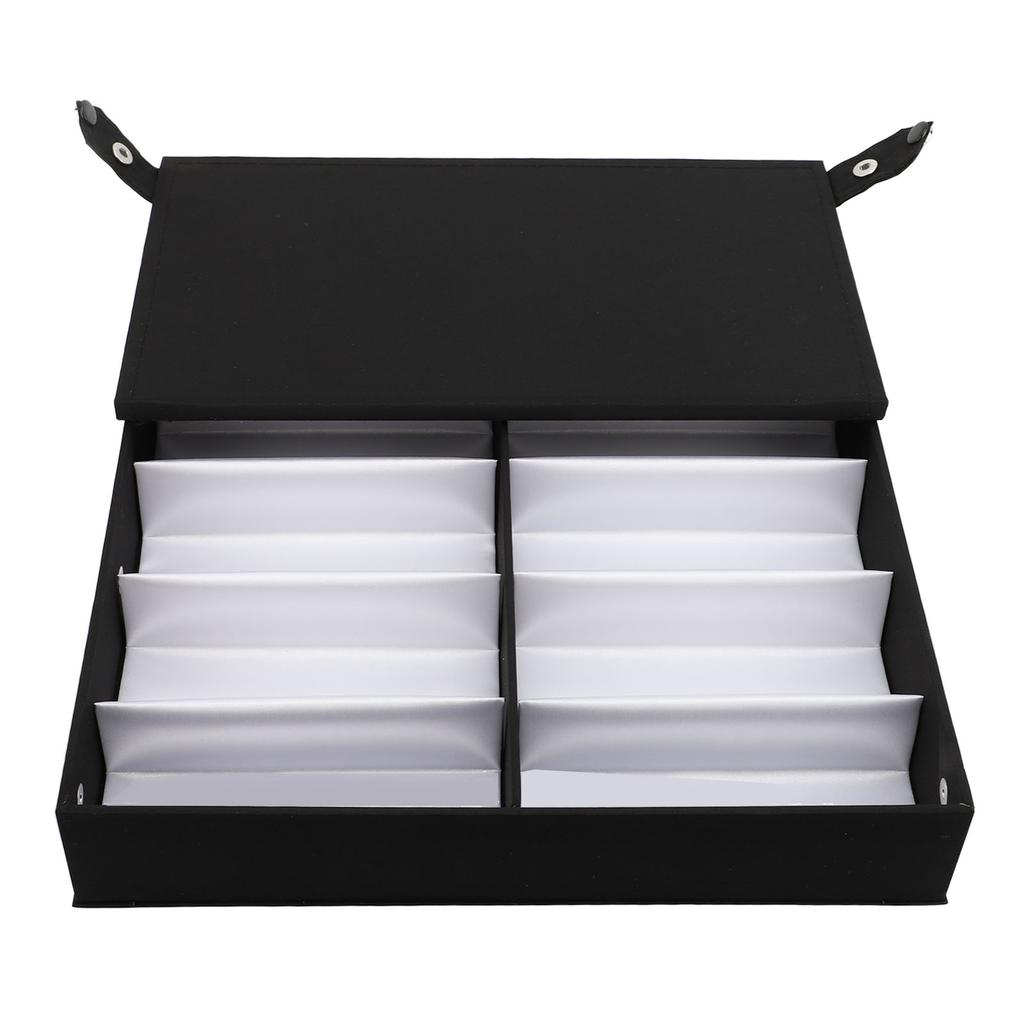 Sunglasses Organizer Box Stand Display Case Tray 12 Compartments Velvet Snap Close Prevent Dust Eyeg