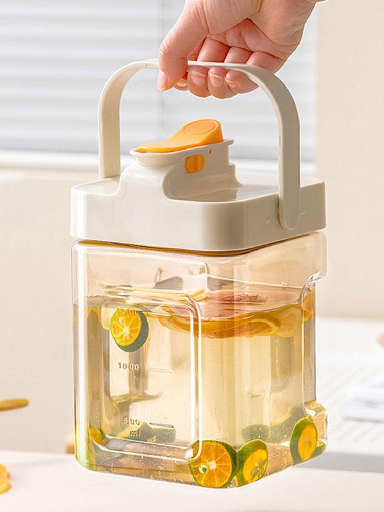 2.3L Refrigerator Cold Water Kettle Juice Water Jug with Spigot Iced Beverage Dispenser Outdoor Camping Liquid Drink Container