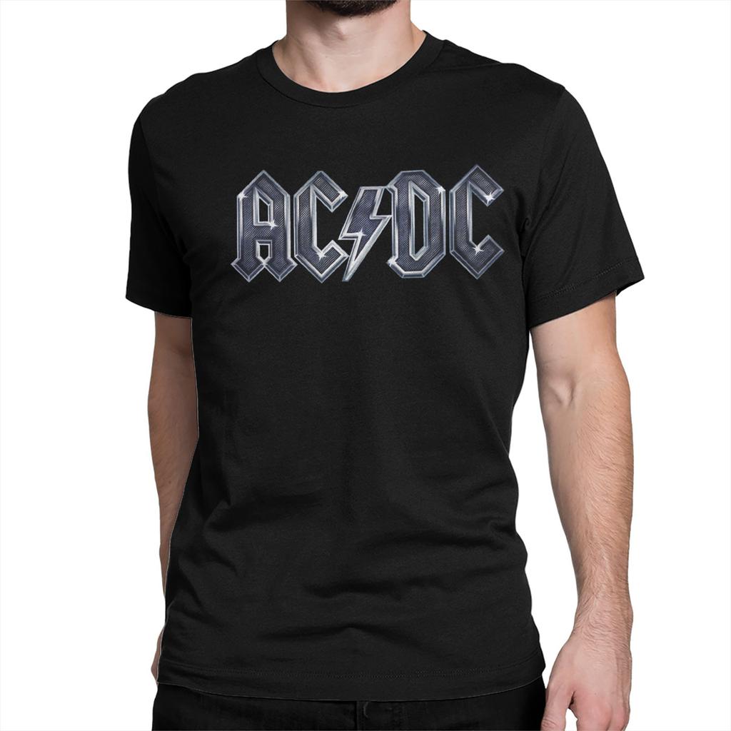AC Rock Music DC T Shirts Men Women Pure Cotton Awesome T-Shirt Round Neck Heavy Metal Tees Short Sleeve Clothes Plus Size