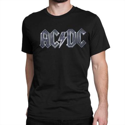 AC rocková hudba DC černá série top neutrální čistá bavlna super cool tričko kulatý výstřih heavy metal oblečení s krátkým rukávem volné