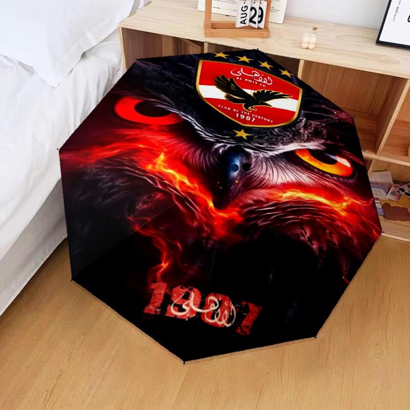 1PC Al Ahly FC Printed Umbrella Folding umbrella, automatic umbrella 8-Frame for Travel, camping Fan gifts Christmas Gifts
