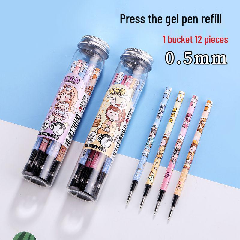 

12-Pack Black Bullet Tip 0.5mm Pen Refills for Student Push-Button Pens 12 pens per pack