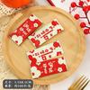 100Pcs 7x10cm Chinese New Year Snowflake Crispy Packaging Baking Cookie Machine Sealed Candy Red Bags
